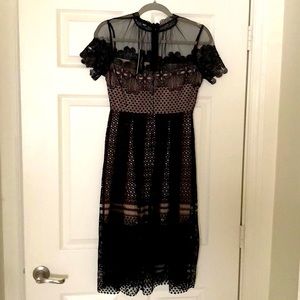 Eyelet and lace Black dress
